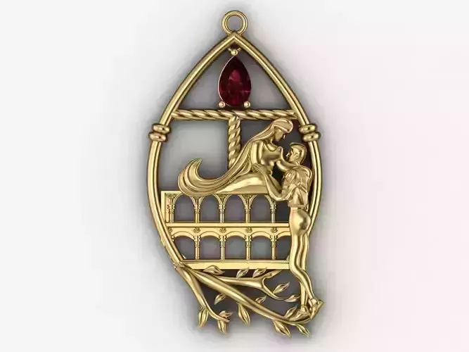 Romeo and Juliet  pendant -original design 3D print model