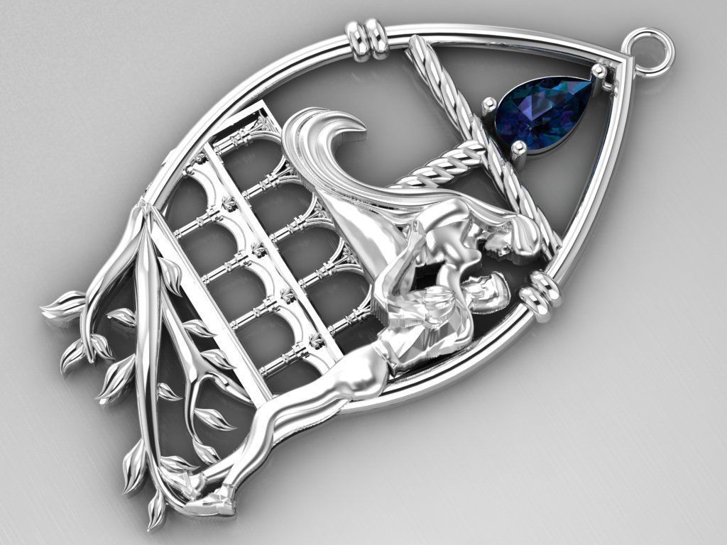Romeo and Juliet  pendant -original design 3D print model_12
