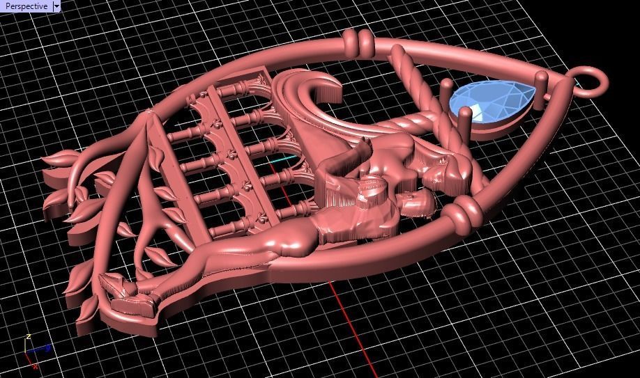 Romeo and Juliet  pendant -original design 3D print model_28