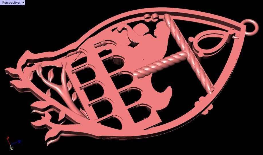 Romeo and Juliet  pendant -original design 3D print model_25