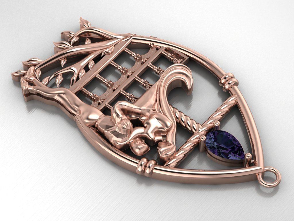 Romeo and Juliet  pendant -original design 3D print model_29