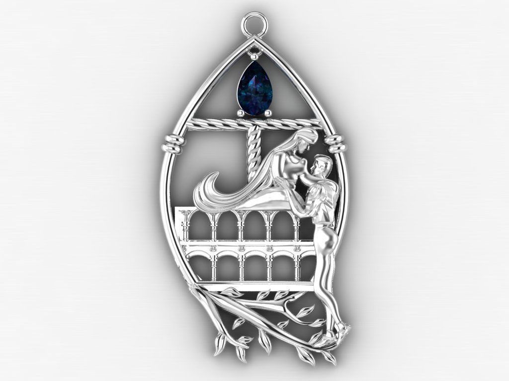 Romeo and Juliet  pendant -original design 3D print model_10