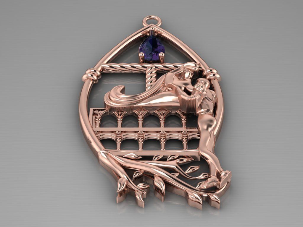 Romeo and Juliet  pendant -original design 3D print model_5
