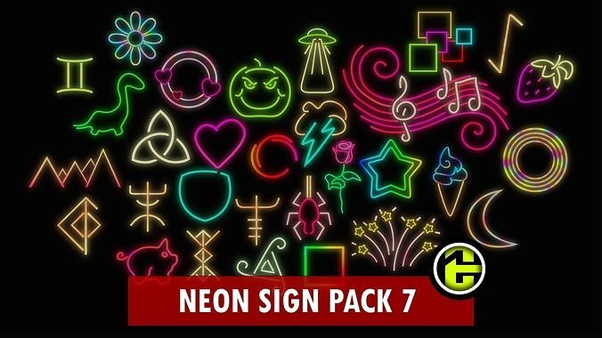 Ultimate Neon Sign pack 7 Low-poly 3D model