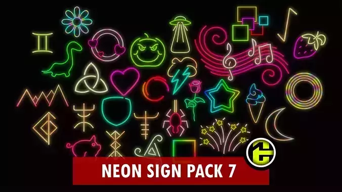 Ultimate Neon Sign pack 7 Low-poly 3D model