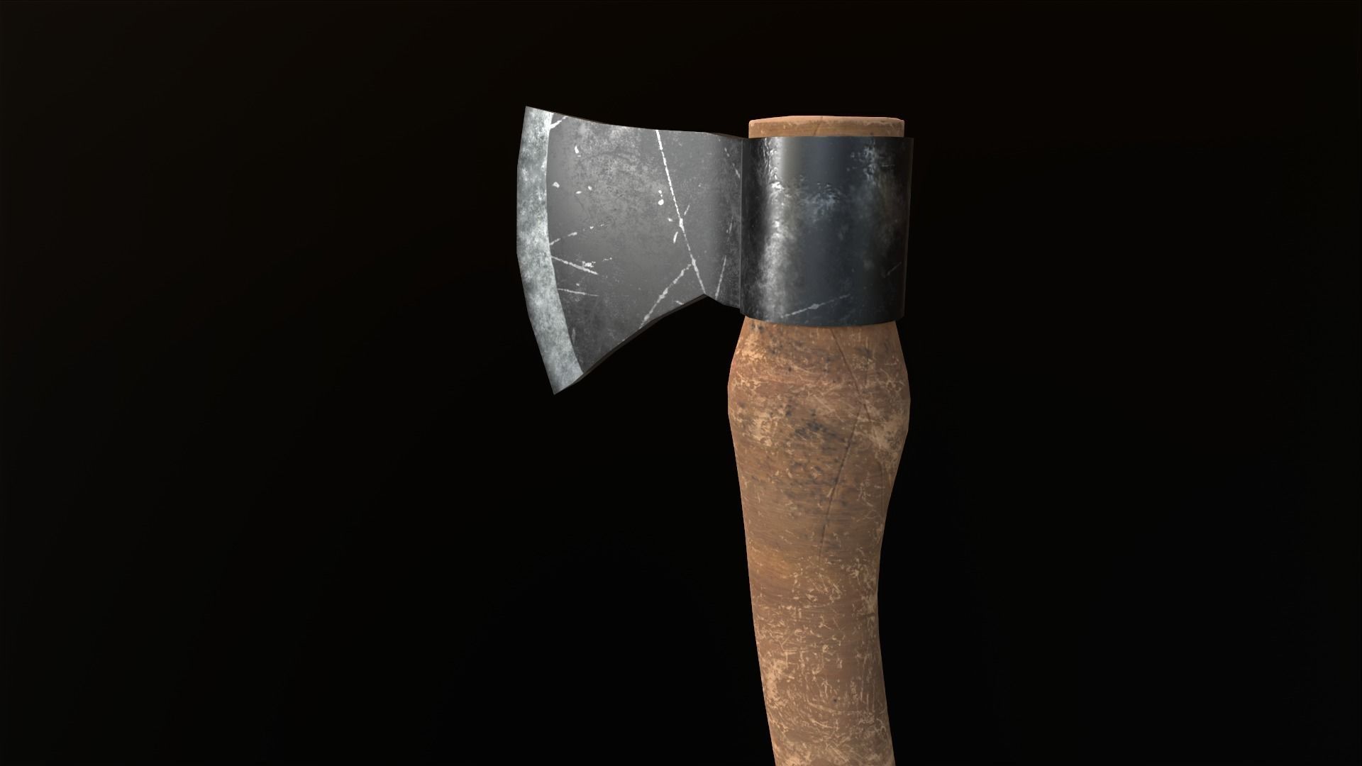 Axe low ploy Low-poly 3D model_8