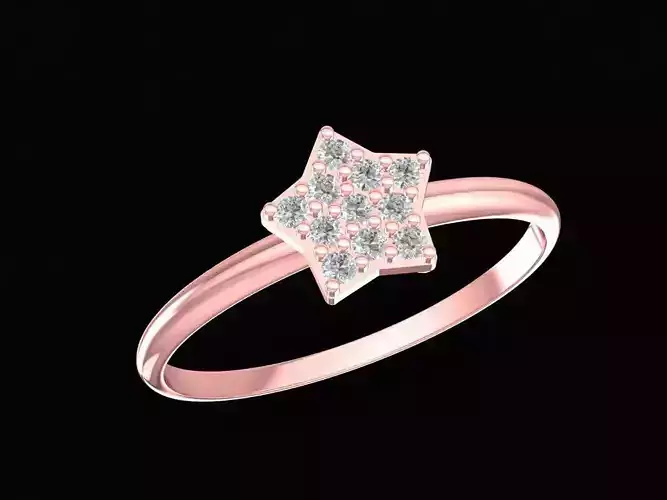 diamond simple star ring 3176