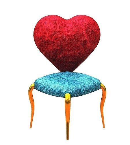 Armchair heart shaped chair Low-poly 3D model