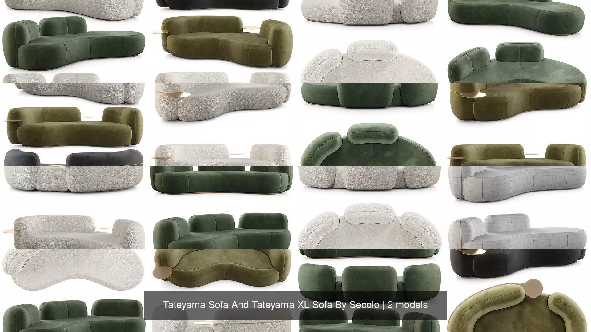 Tateyama Sofa And Tateyama XL Sofa By Secolo 3D Model Collection_0