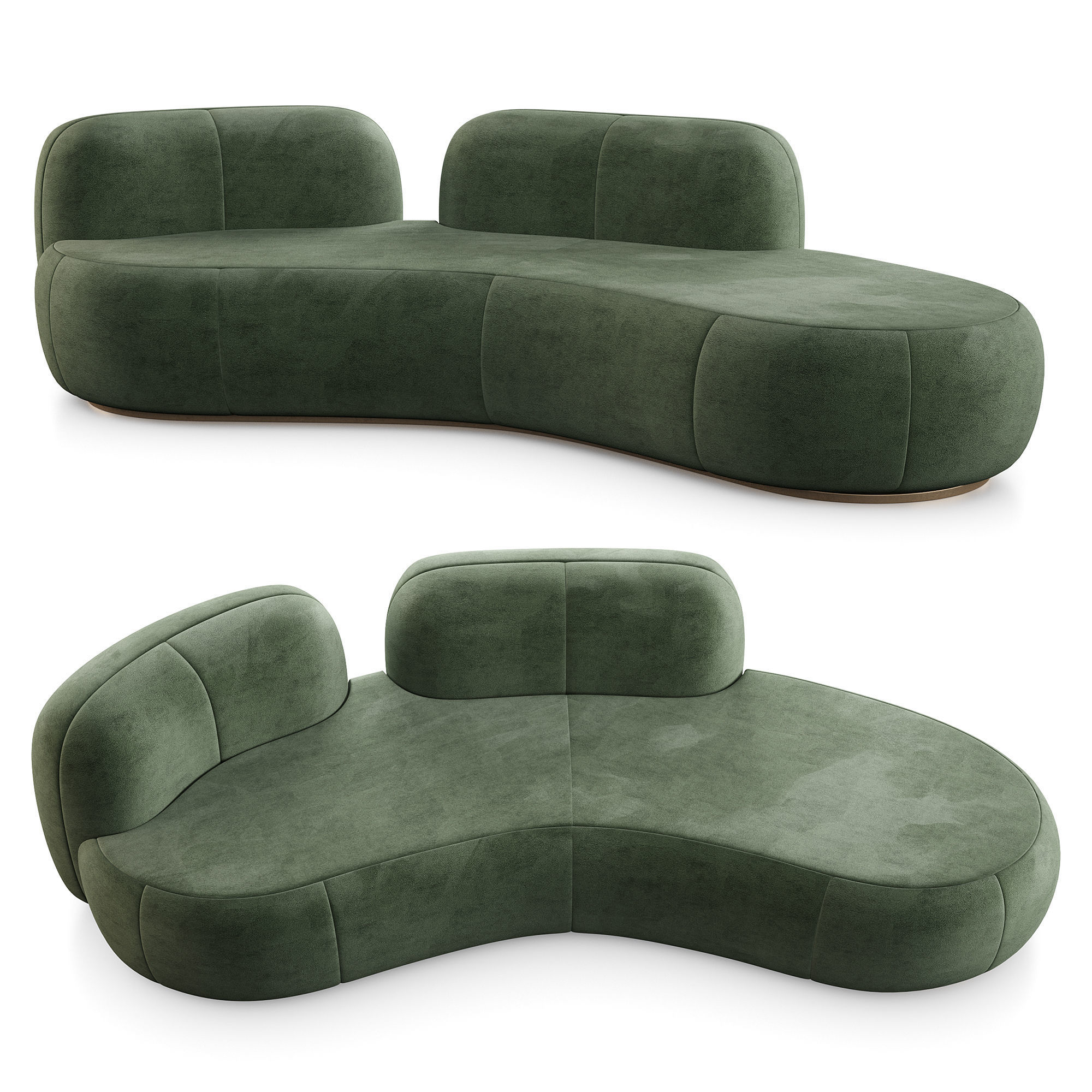 Tateyama Sofa And Tateyama XL Sofa By Secolo 3D Model Collection_27