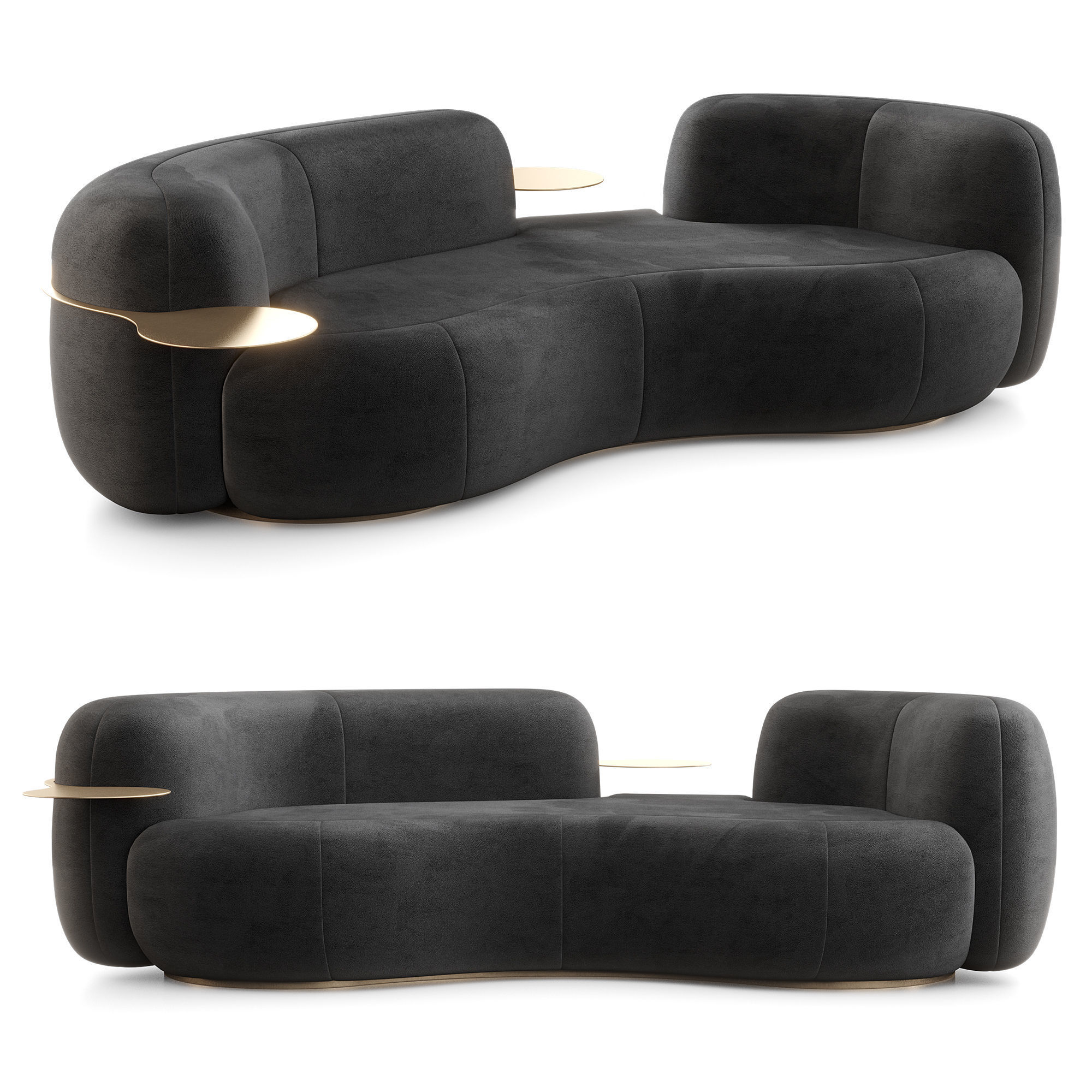 Tateyama Sofa And Tateyama XL Sofa By Secolo 3D Model Collection_7