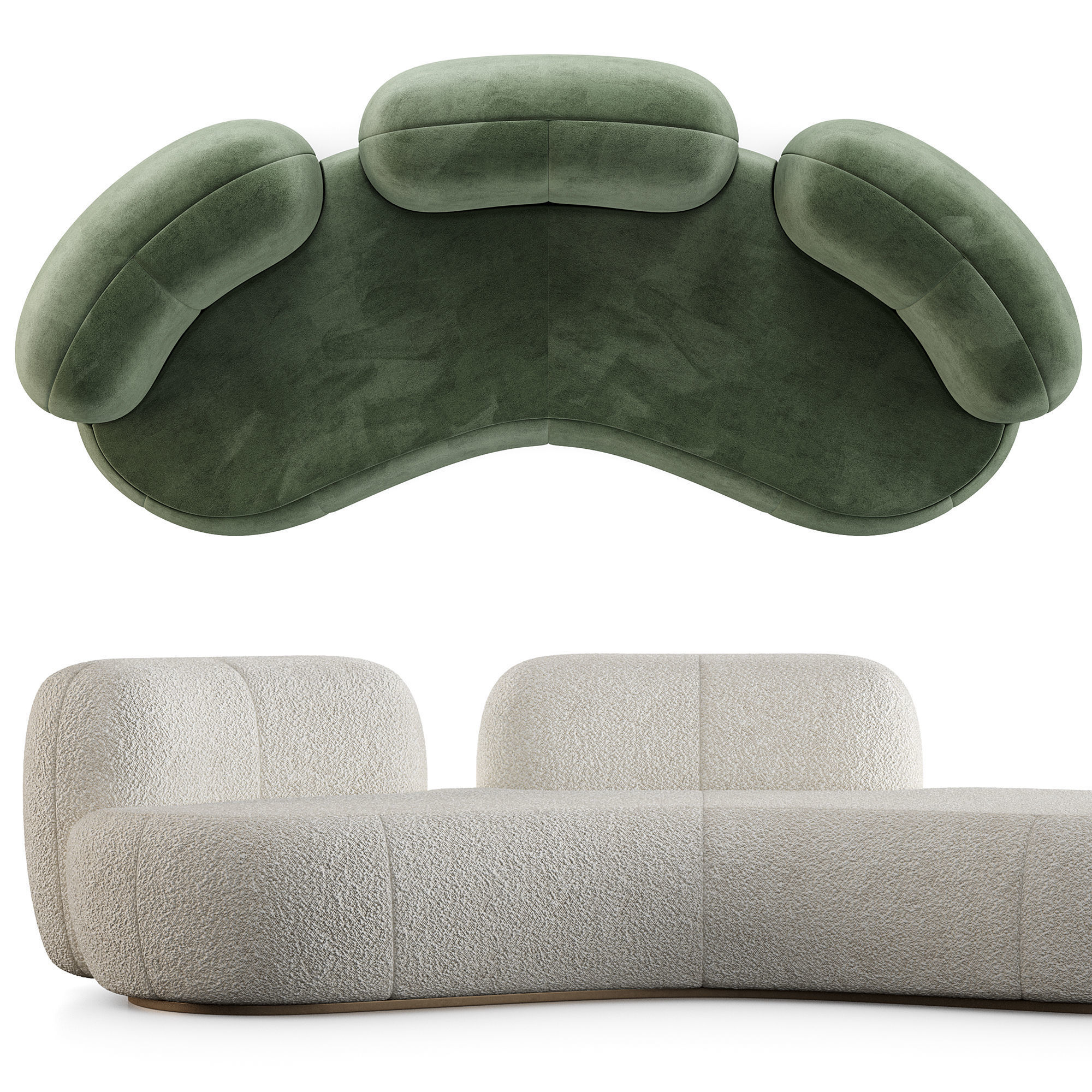 Tateyama Sofa And Tateyama XL Sofa By Secolo 3D Model Collection_16