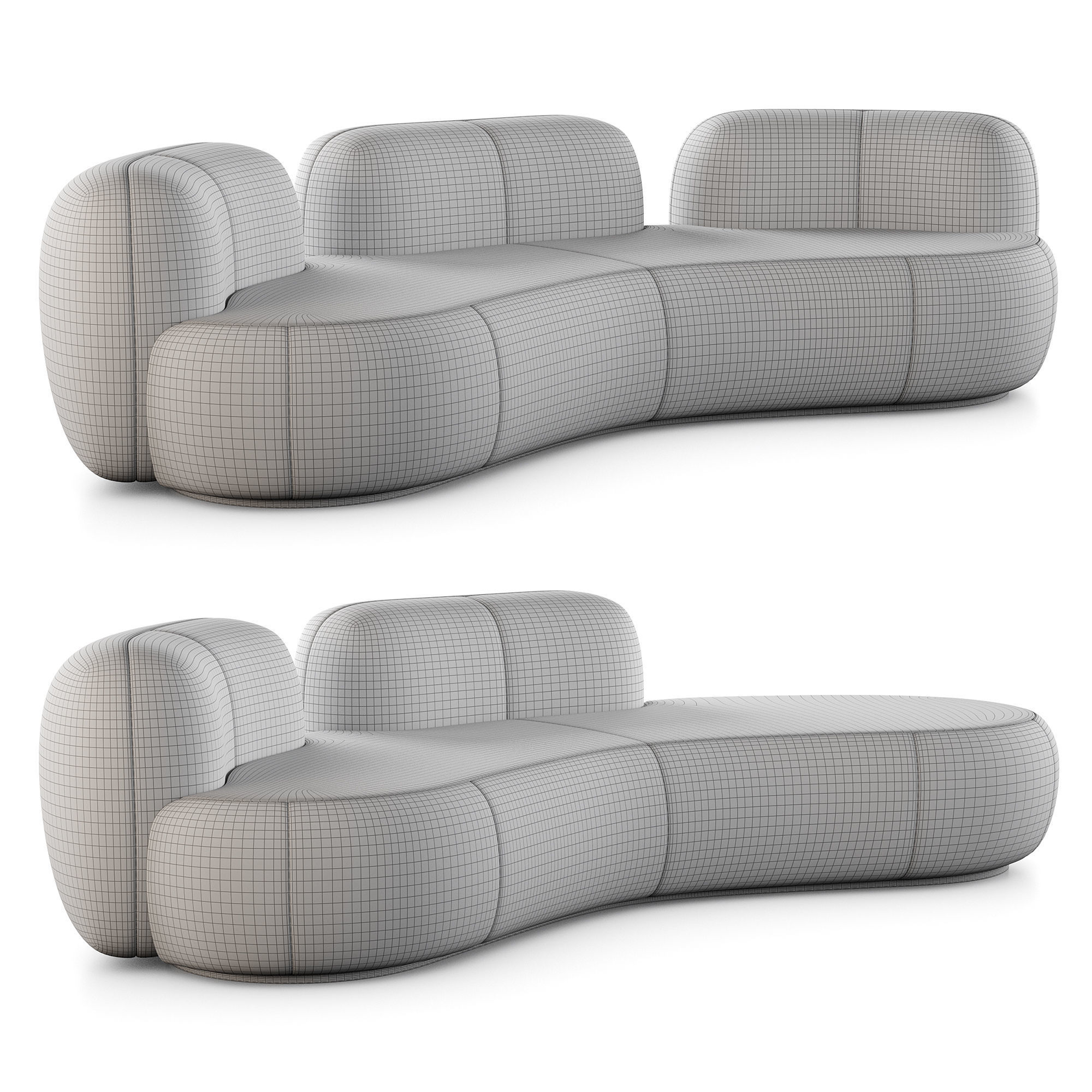 Tateyama Sofa And Tateyama XL Sofa By Secolo 3D Model Collection_33