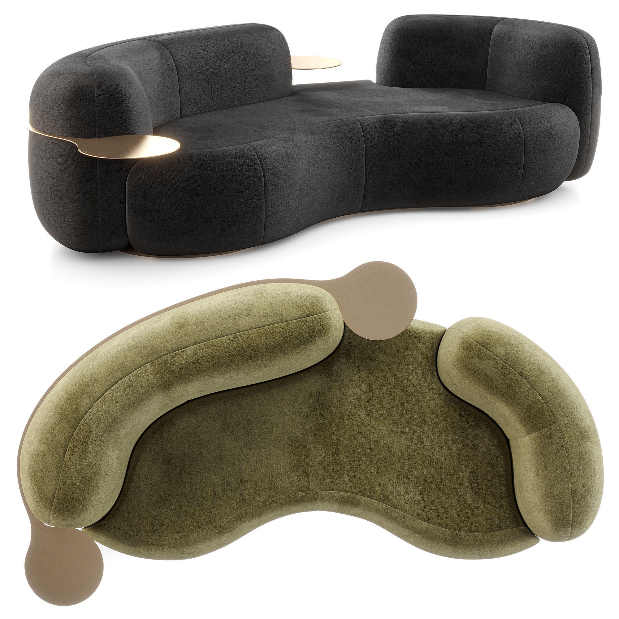 Tateyama Sofa And Tateyama XL Sofa By Secolo 3D Model Collection_2