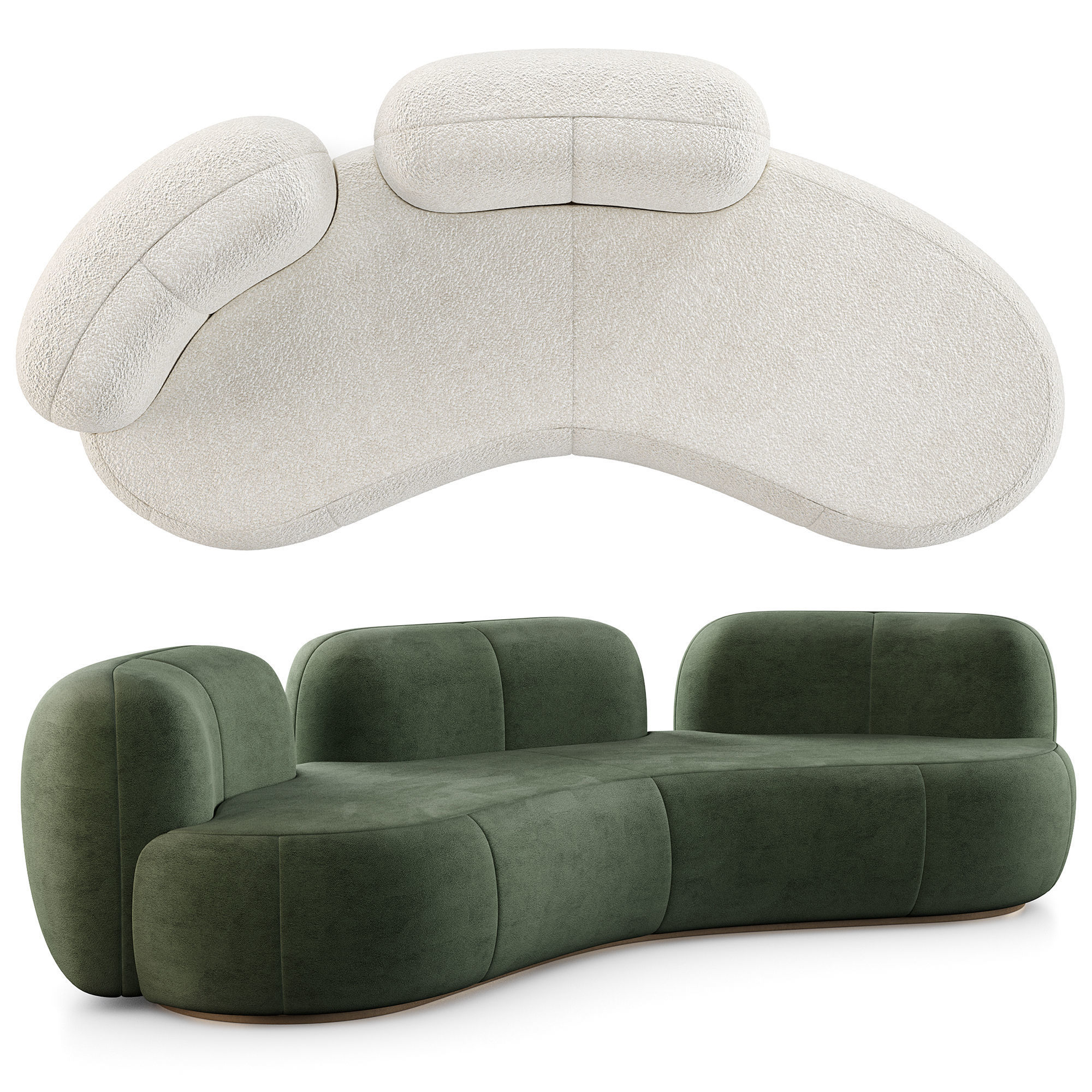 Tateyama Sofa And Tateyama XL Sofa By Secolo 3D Model Collection_17