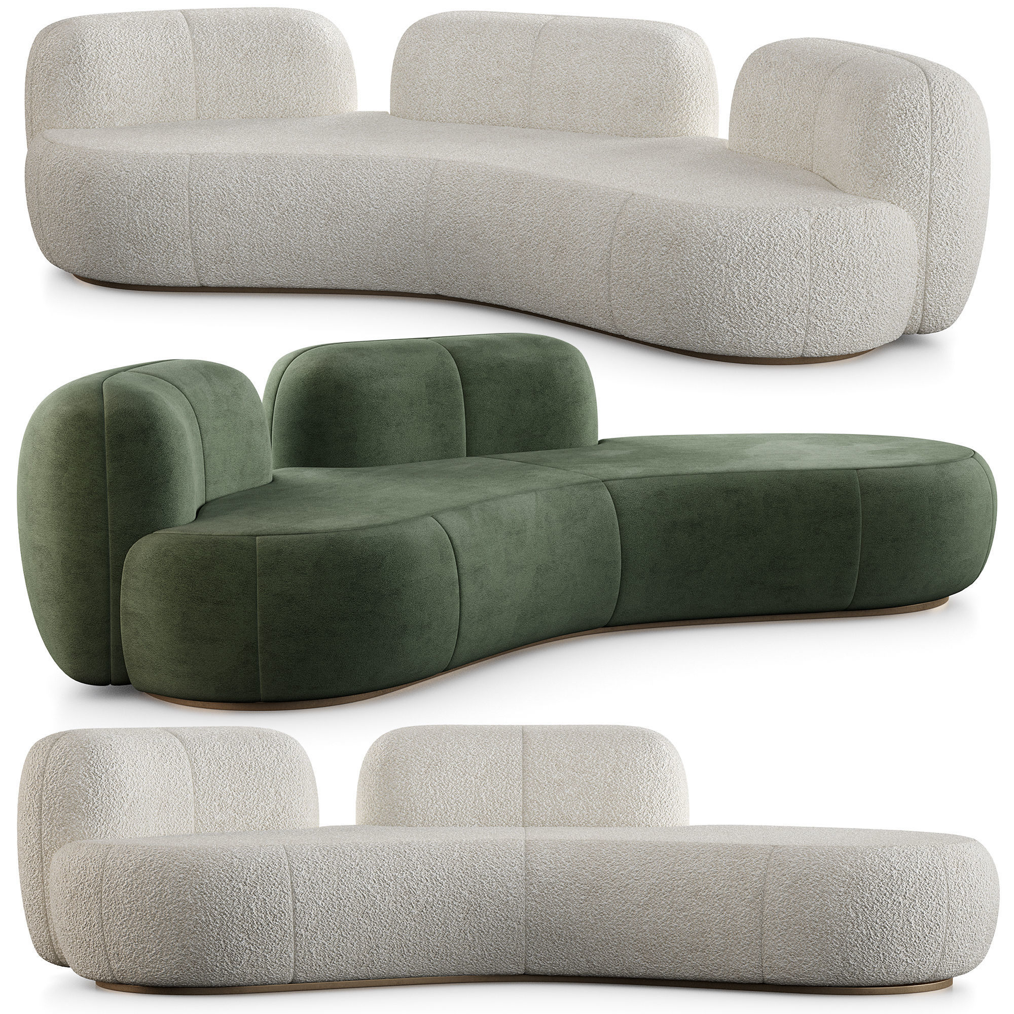 Tateyama Sofa And Tateyama XL Sofa By Secolo 3D Model Collection_15