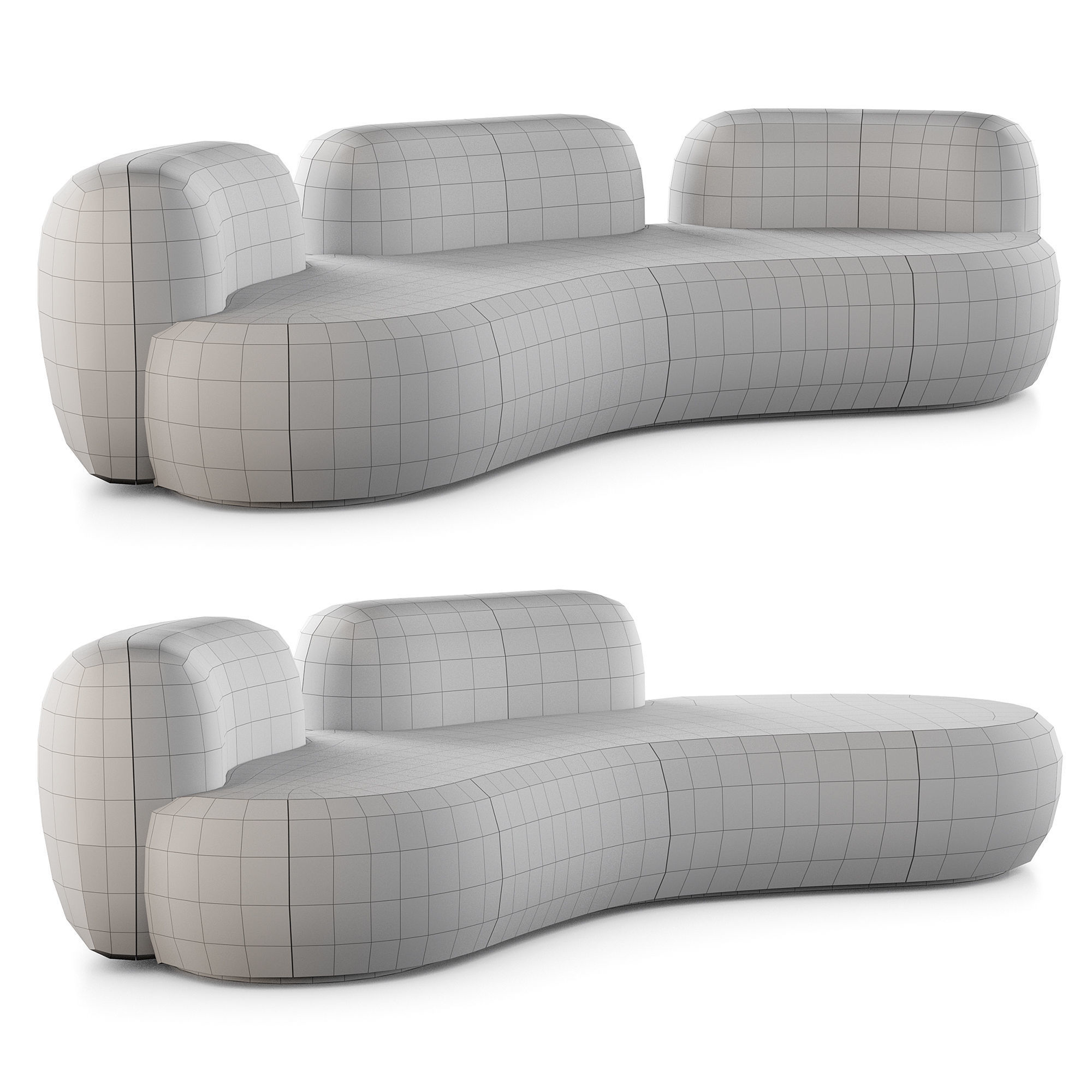Tateyama Sofa And Tateyama XL Sofa By Secolo 3D Model Collection_32