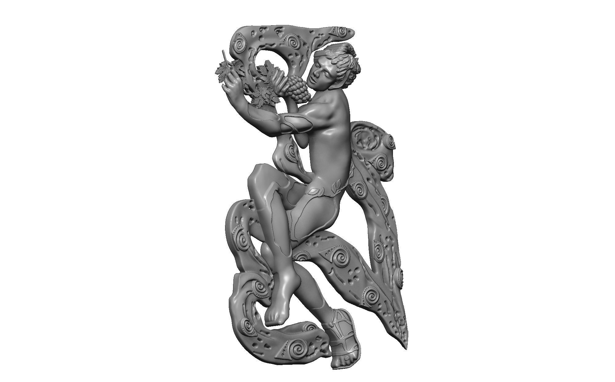 Faun Afternoon Rest bas relief  3D print model_17