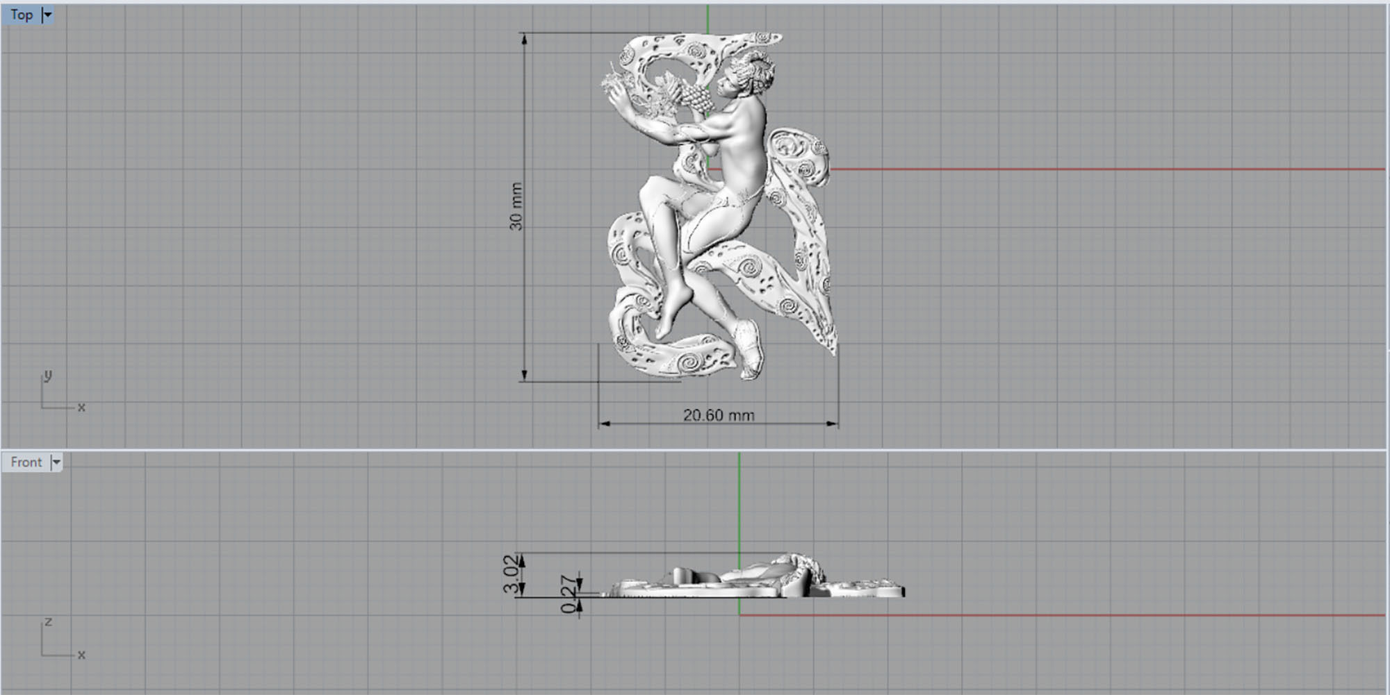 Faun Afternoon Rest bas relief  3D print model_8