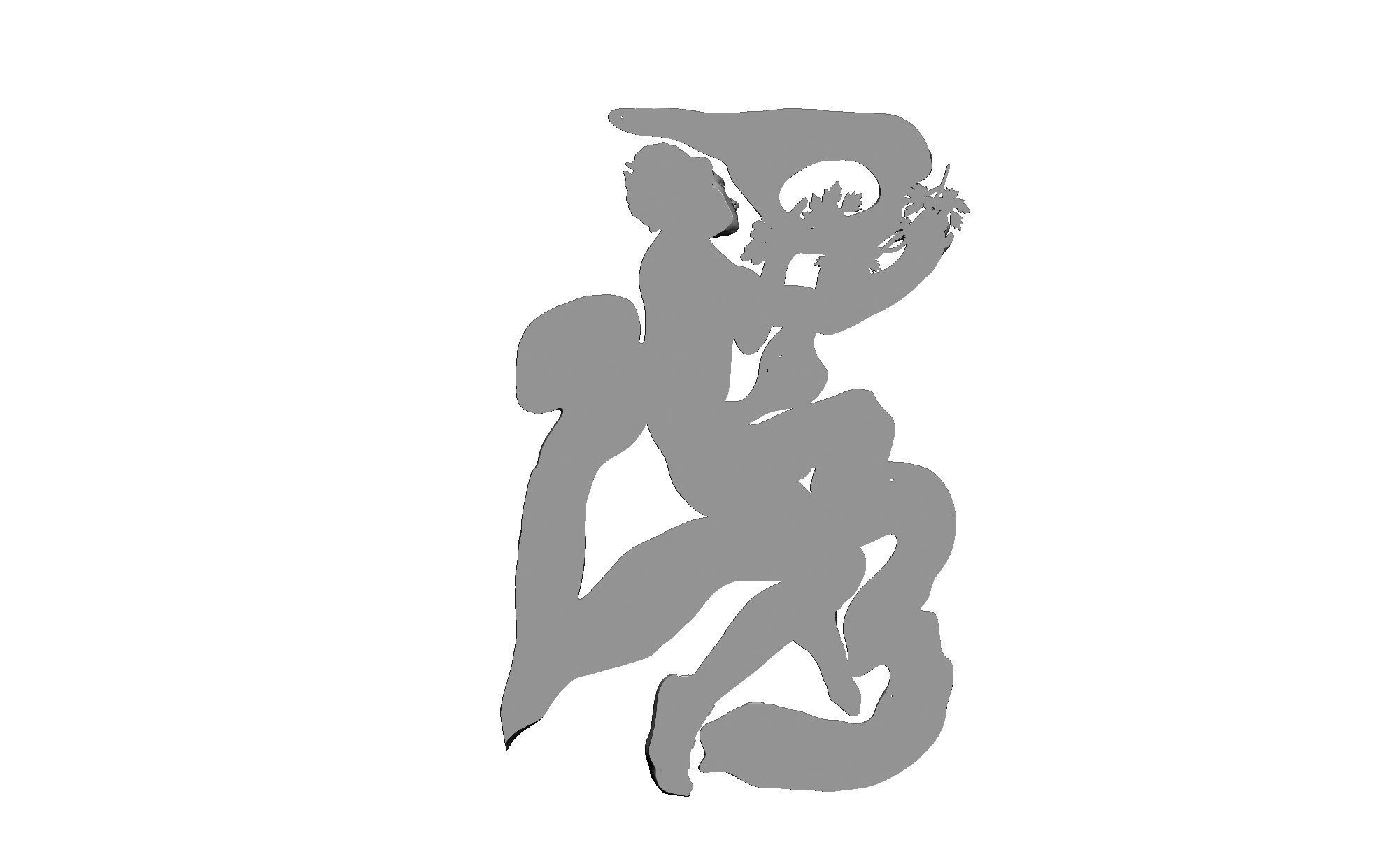 Faun Afternoon Rest bas relief  3D print model_16