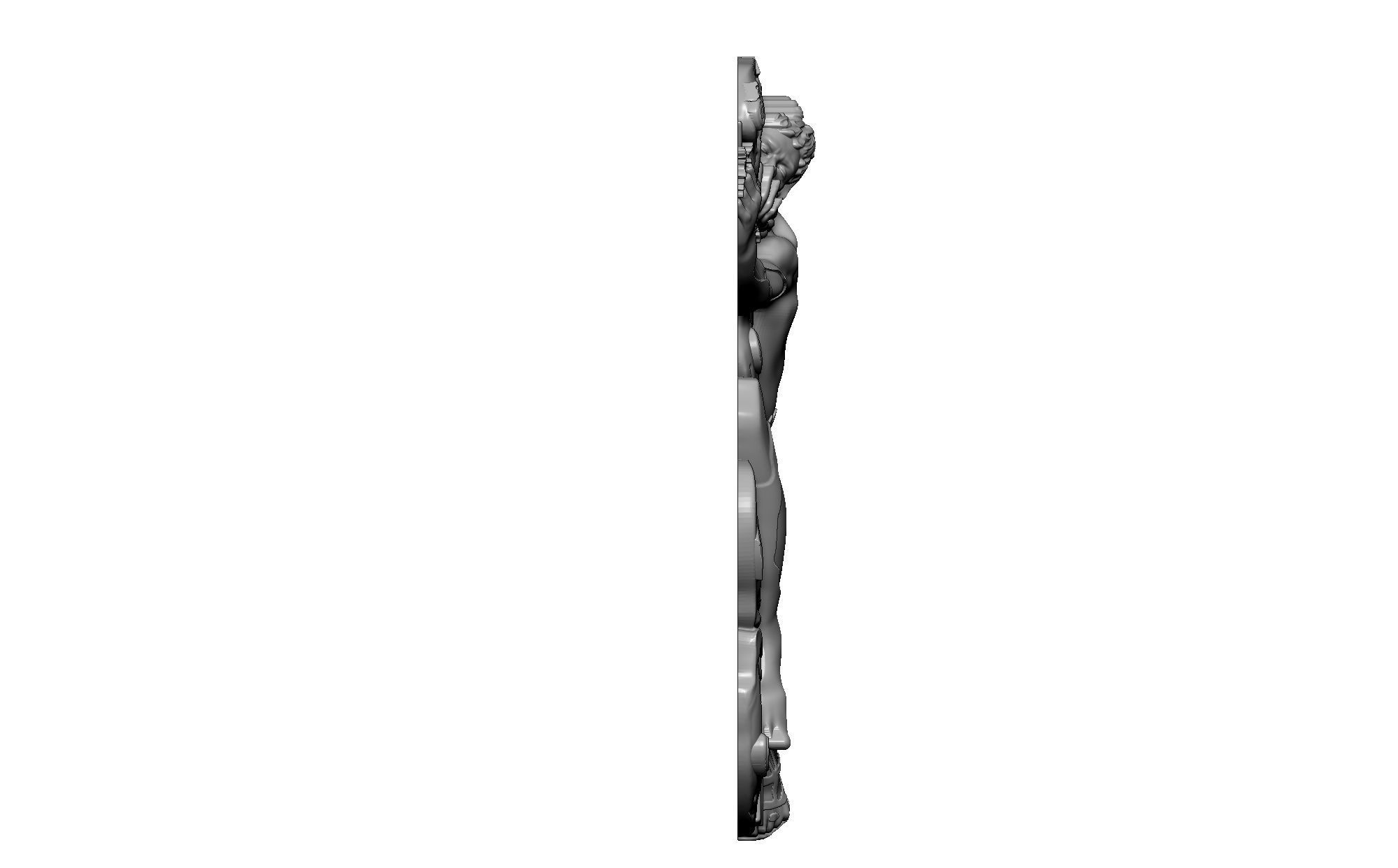 Faun Afternoon Rest bas relief  3D print model_5