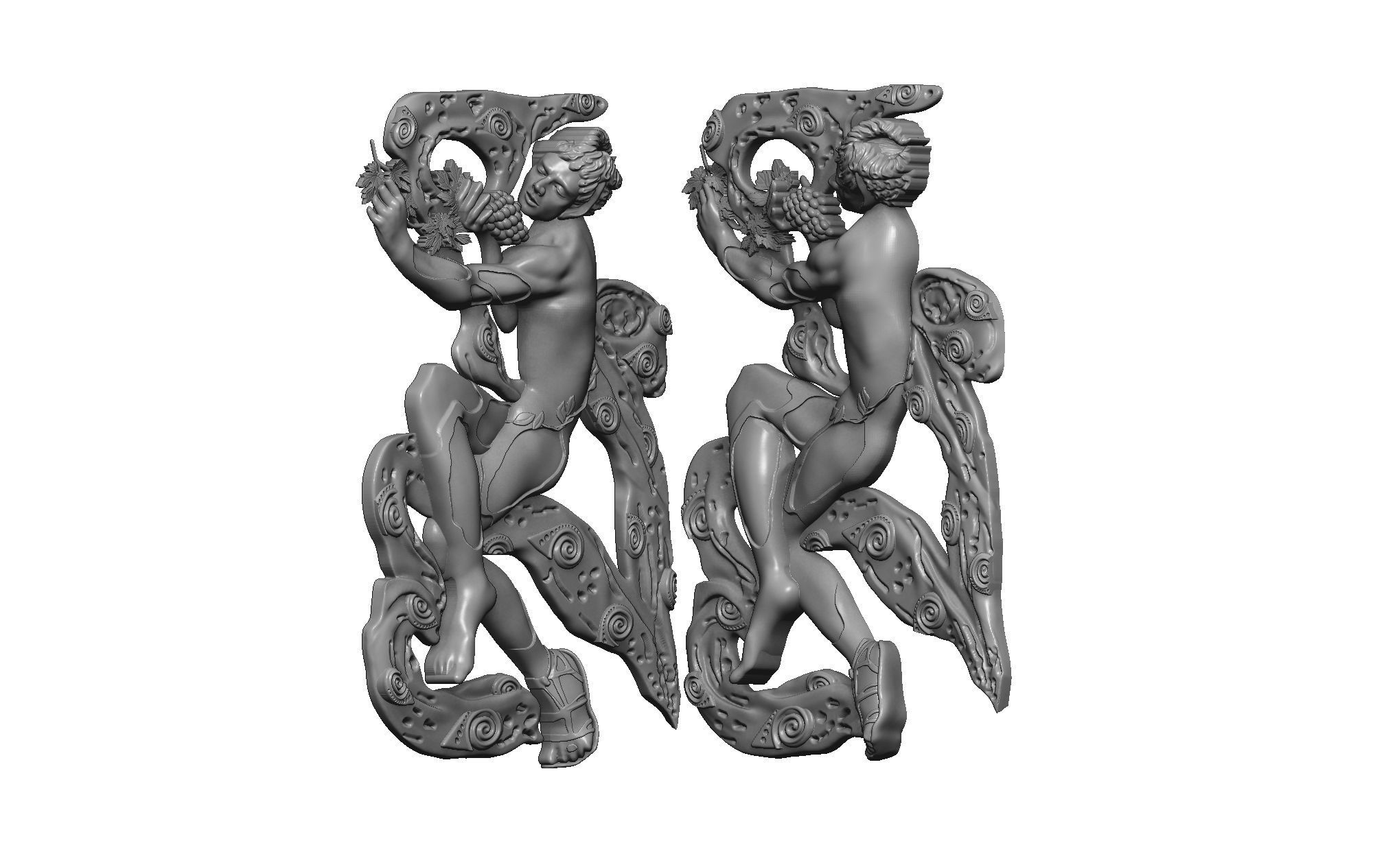 Faun Afternoon Rest bas relief  3D print model_22