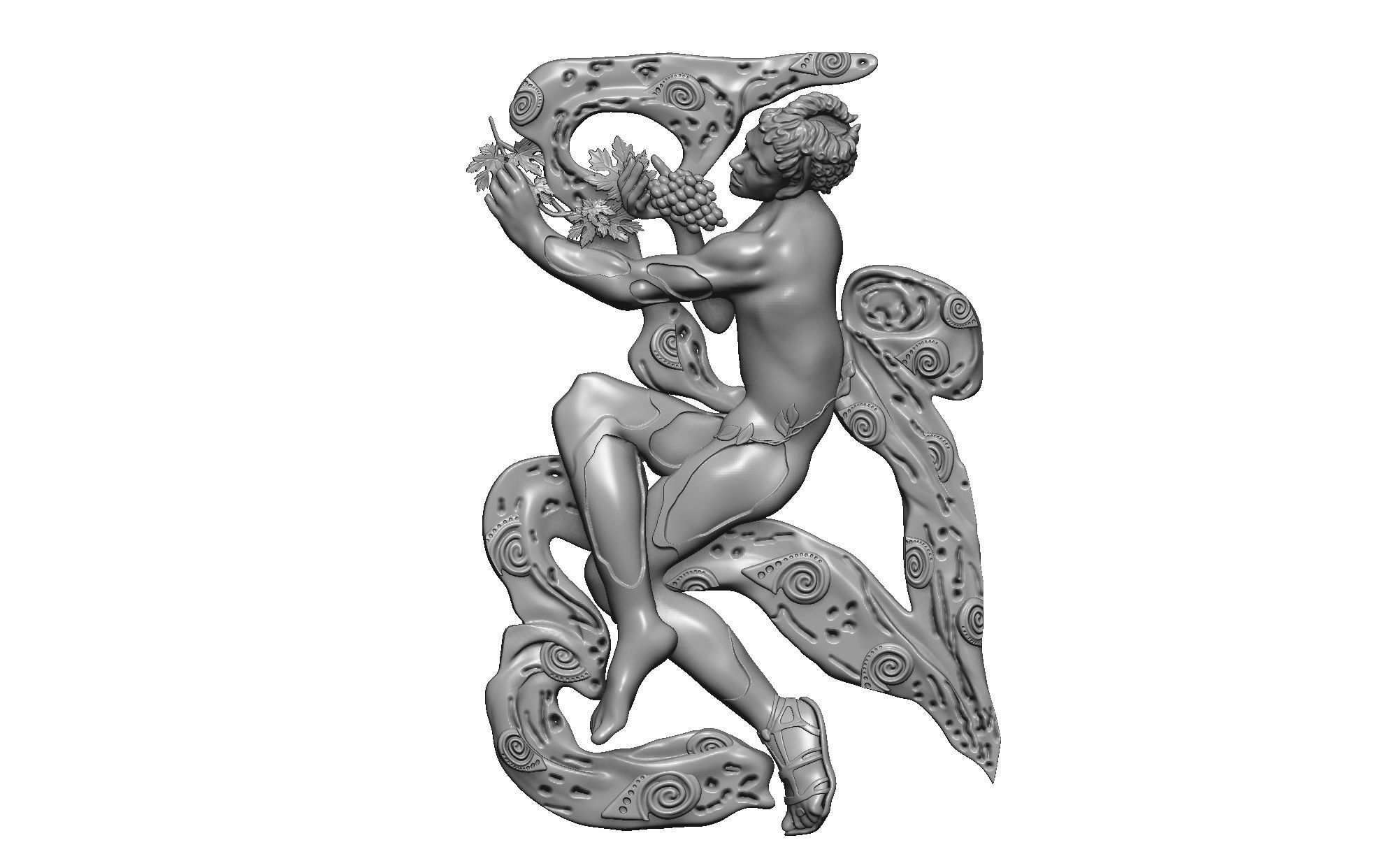 Faun Afternoon Rest bas relief  3D print model_23