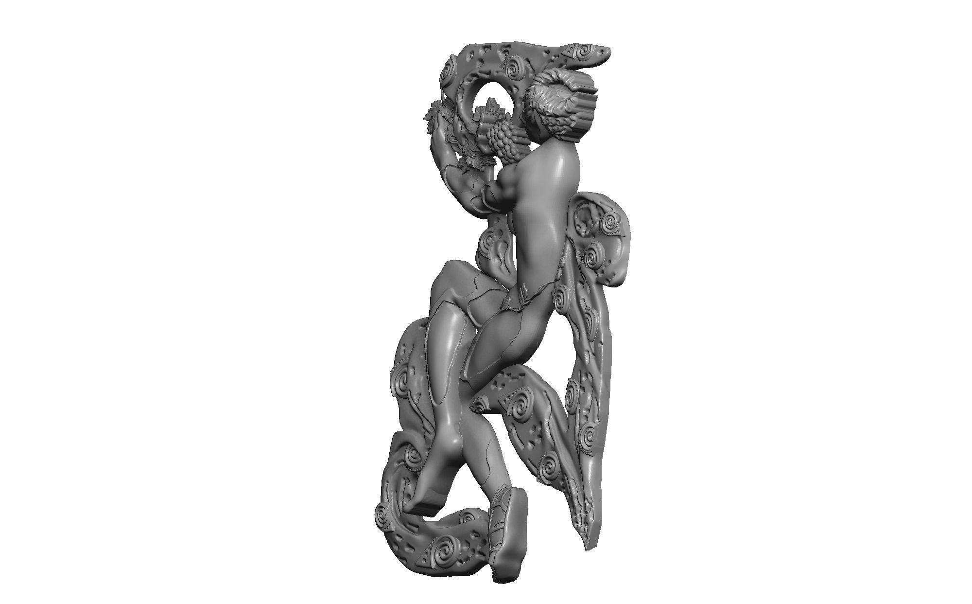 Faun Afternoon Rest bas relief  3D print model_6