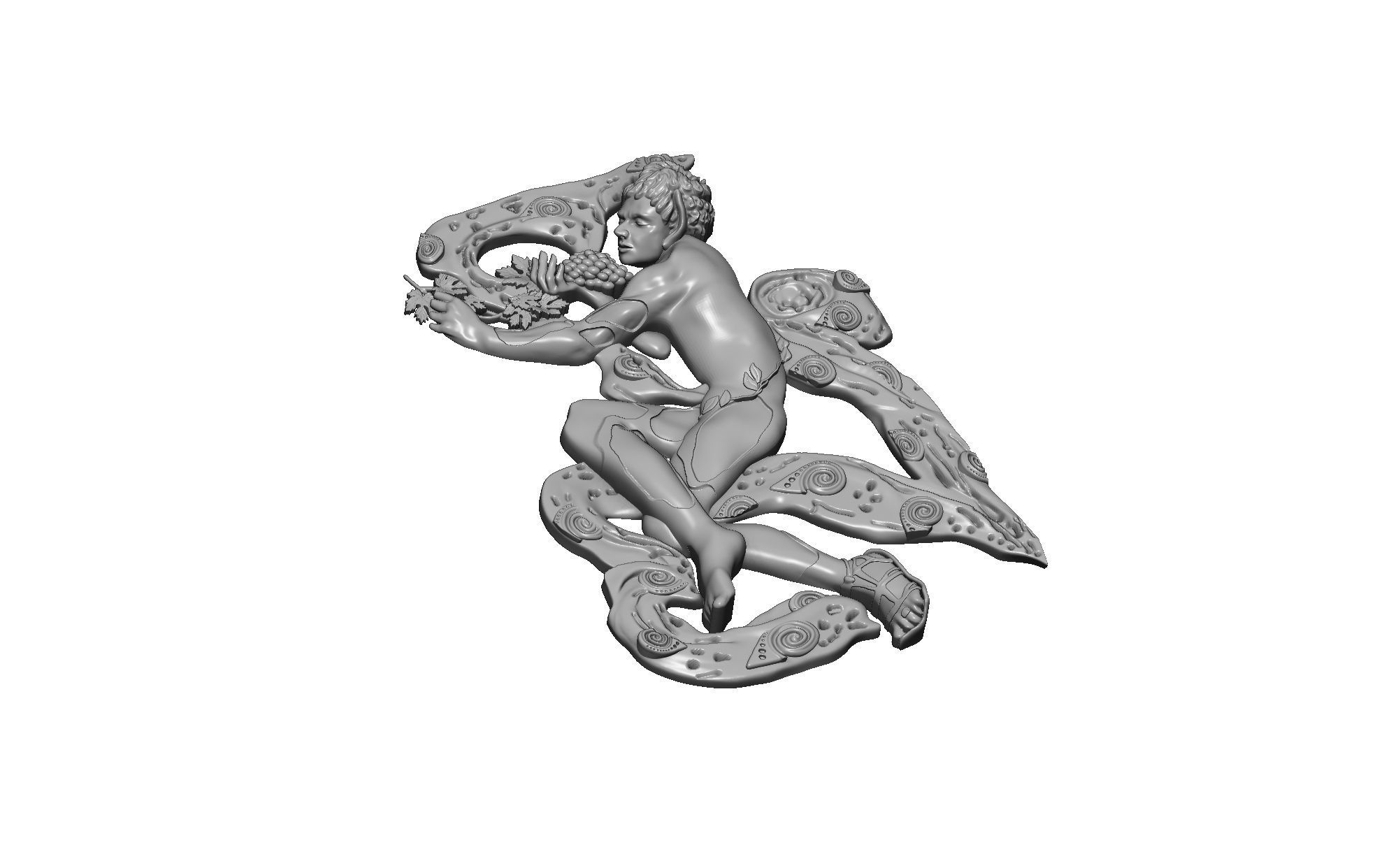 Faun Afternoon Rest bas relief  3D print model_24