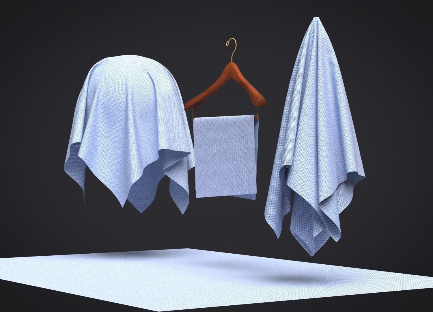 Cotton Oxford Fabric 3D model_7