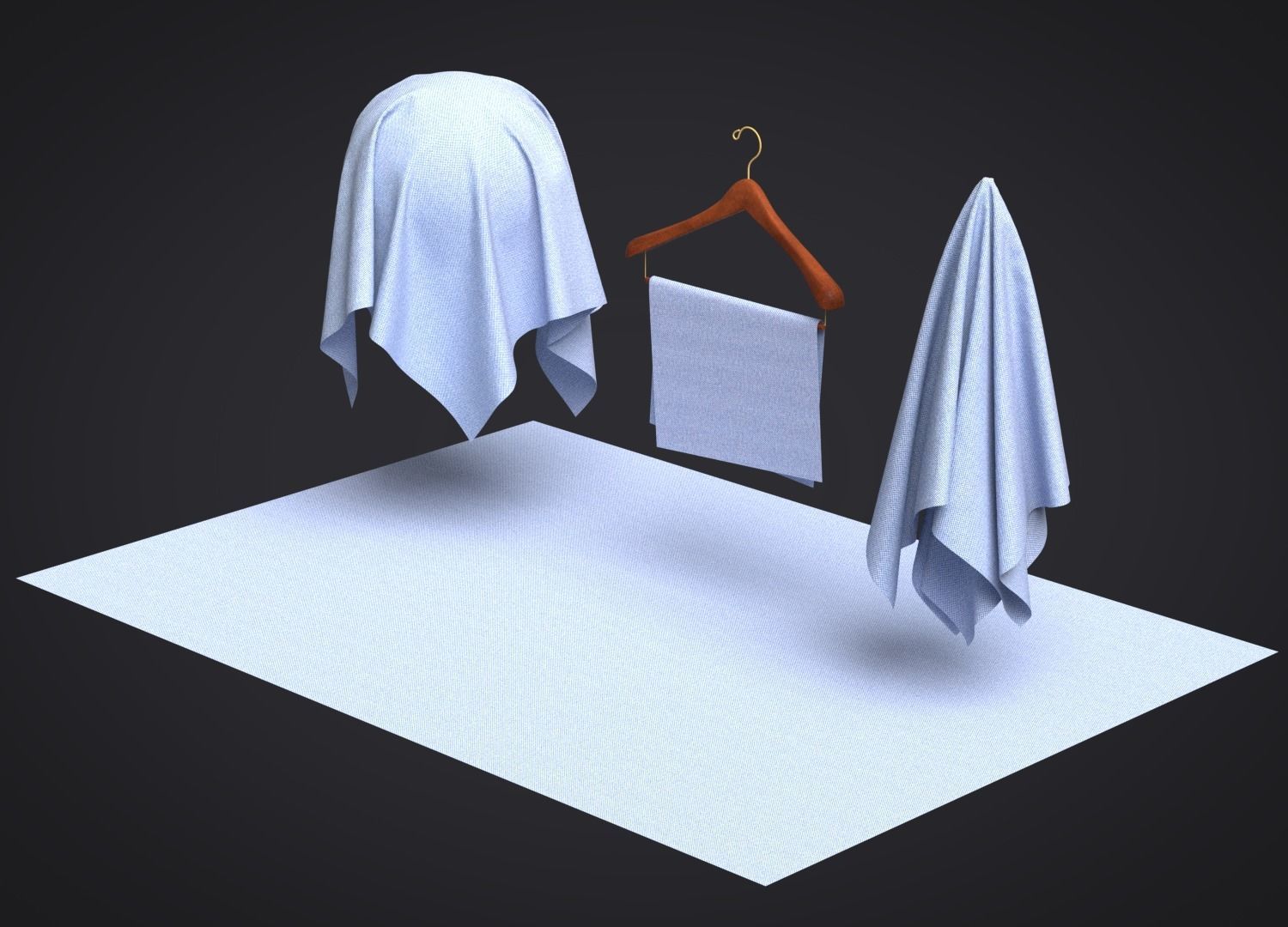 Cotton Oxford Fabric 3D model_5