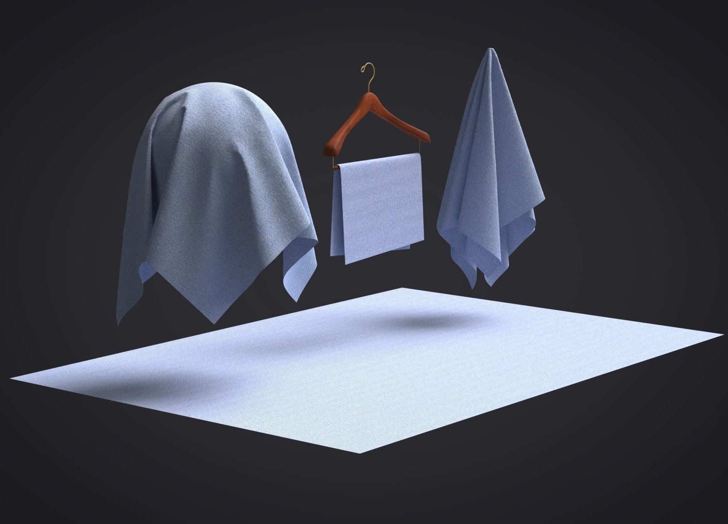 Cotton Oxford Fabric 3D model_6