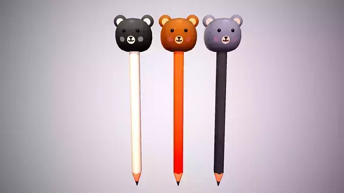 Pencil with teddy bear head