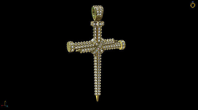 Cross Pendant Studded Nail 3D print model