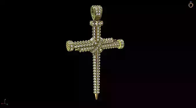 Cross Pendant Studded Nail