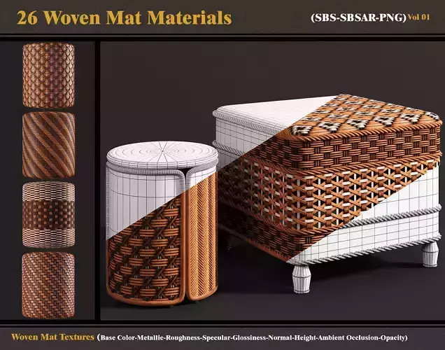 26 Woven Mat Materials-SBS-SBSAR Texture