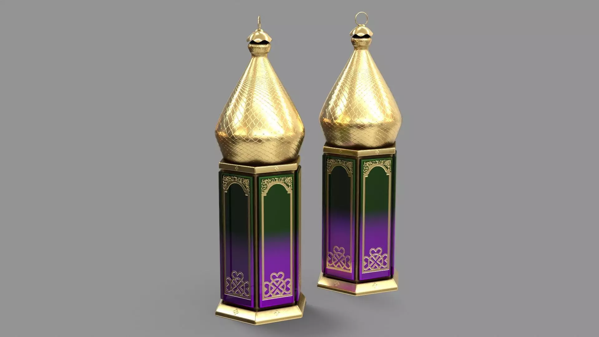 Ramadan Lantern Lamp Low-poly 3D model_0