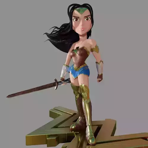 Wonder Woman Cartoon Style 3D model