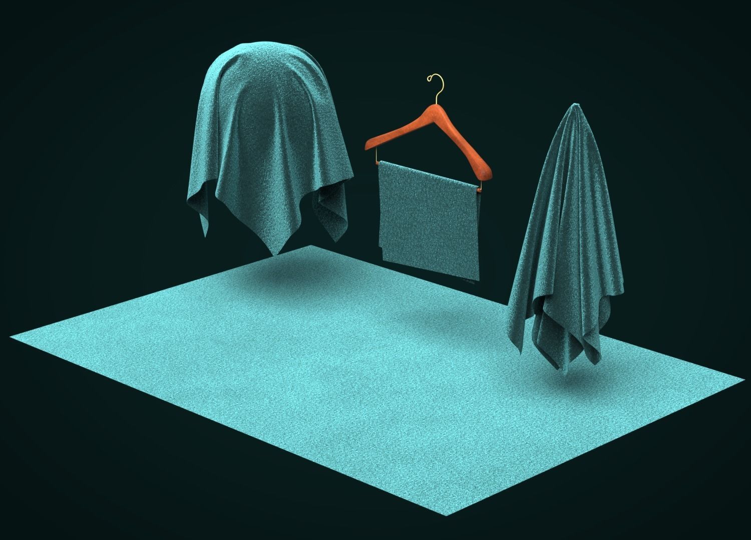 Cotton Stretch Velvet Fabric 3D model_5