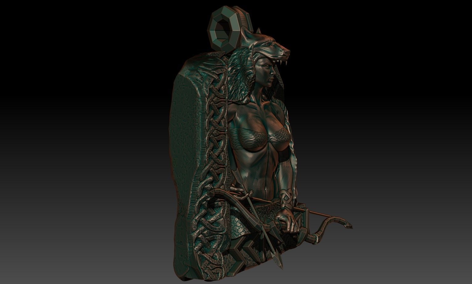 Skadi pendant 3D print model_3