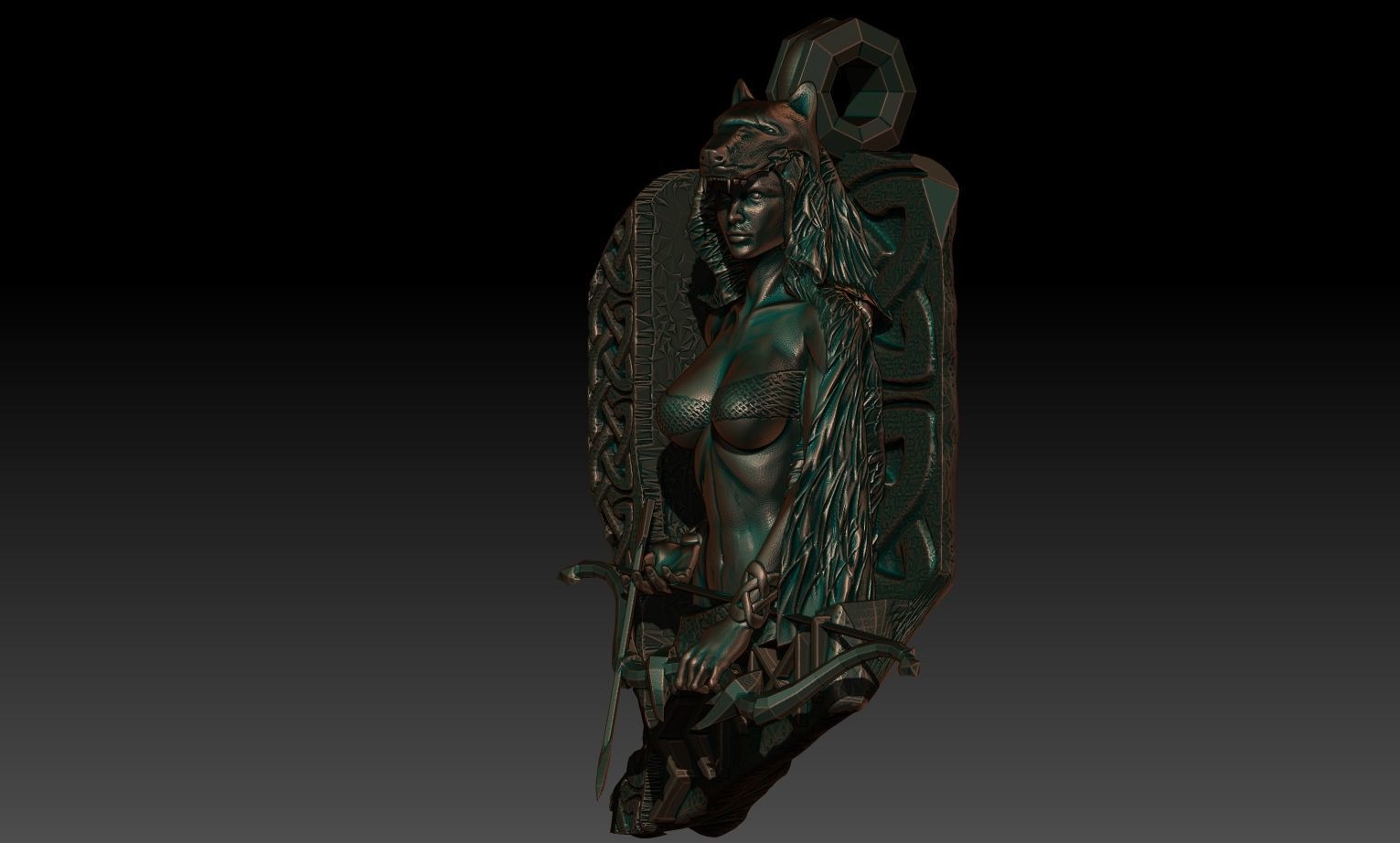 Skadi pendant 3D print model_1