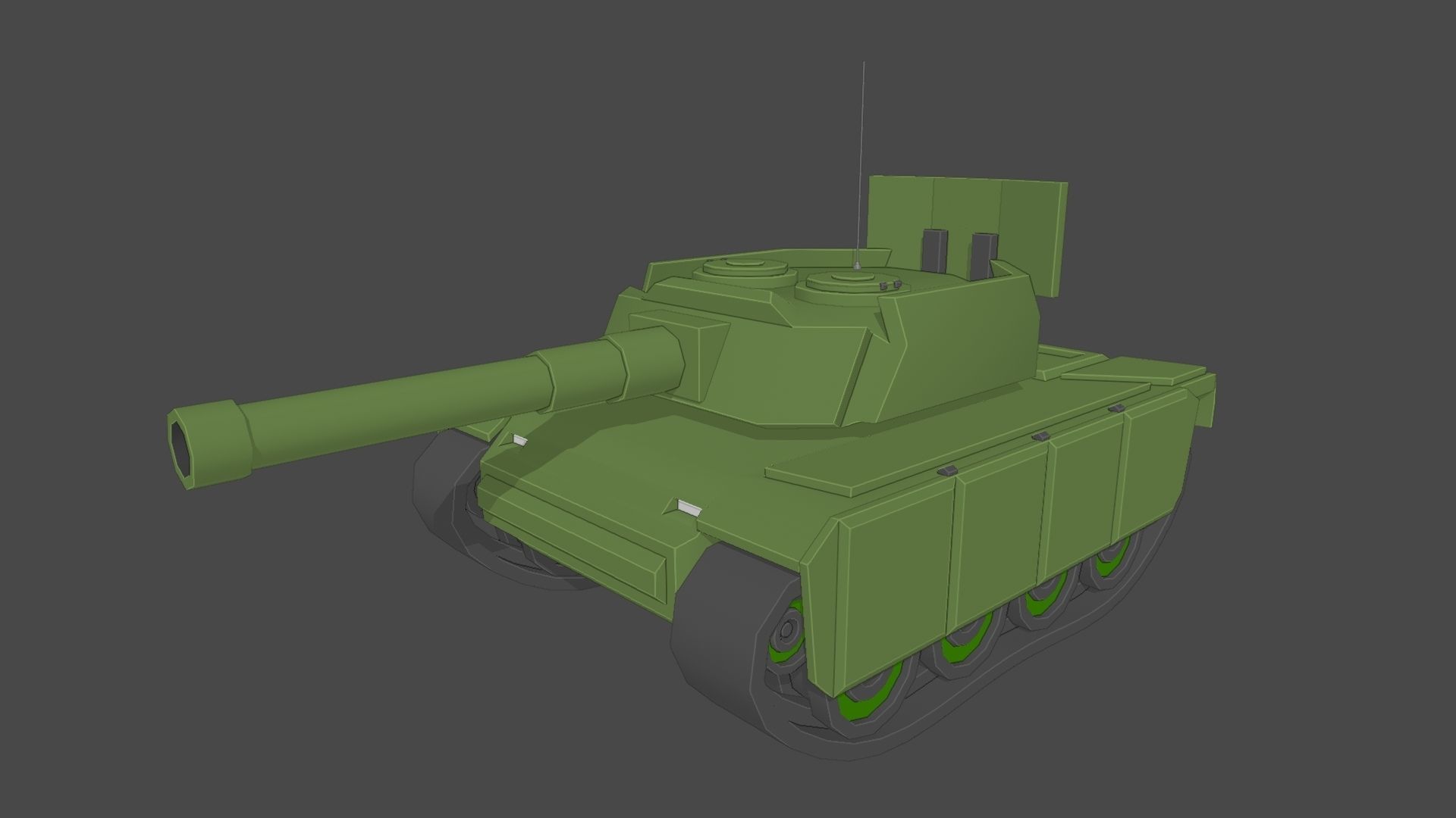 Simple Stylized Tank Low-poly 3D model_8