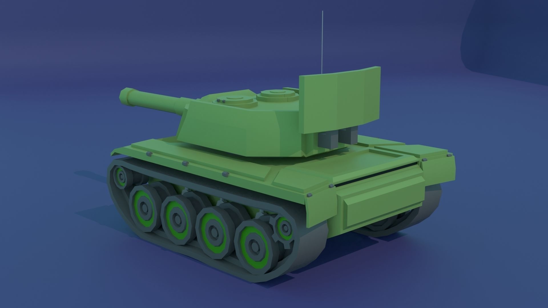 Simple Stylized Tank Low-poly 3D model_22
