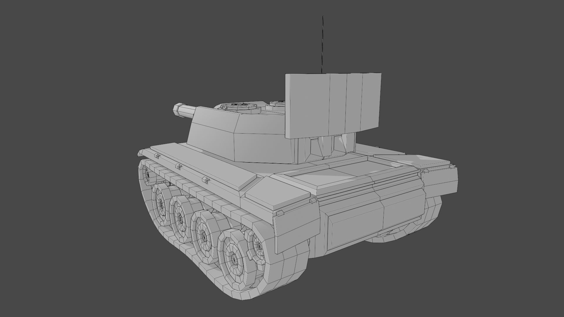Simple Stylized Tank Low-poly 3D model_16
