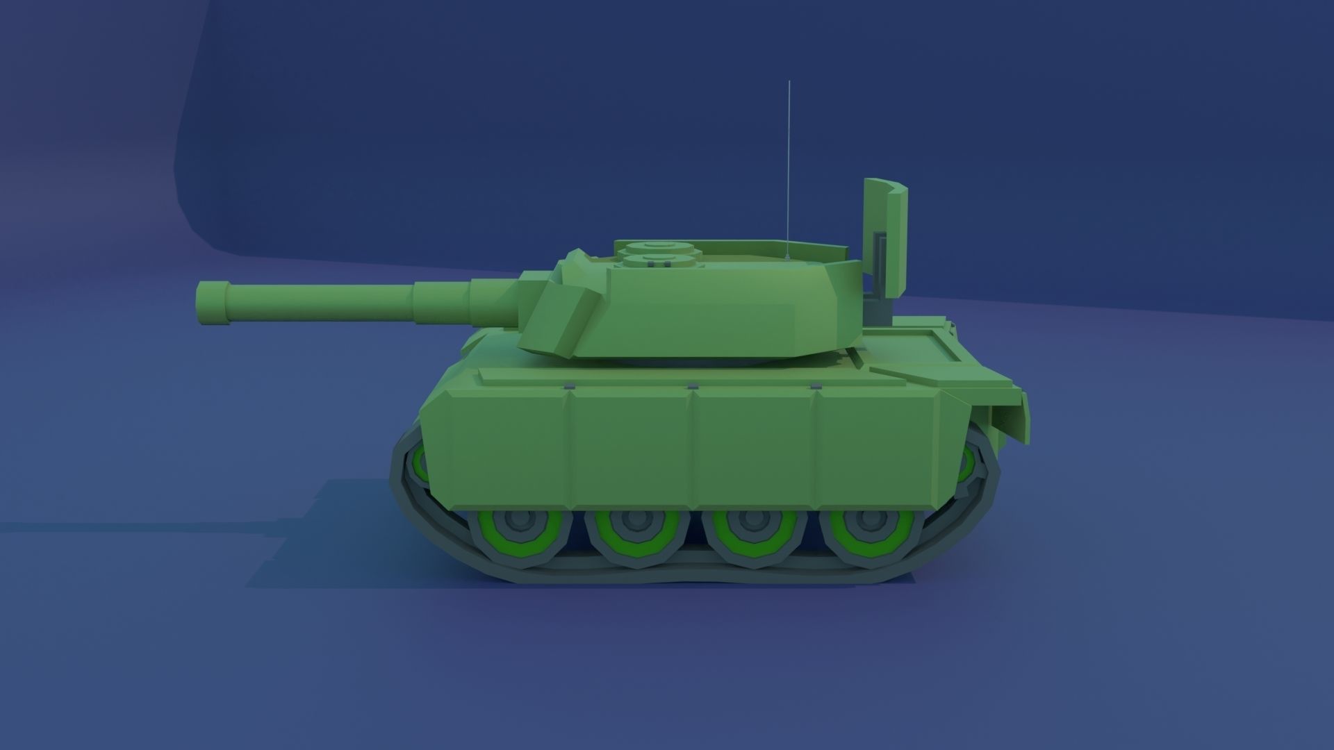 Simple Stylized Tank Low-poly 3D model_25