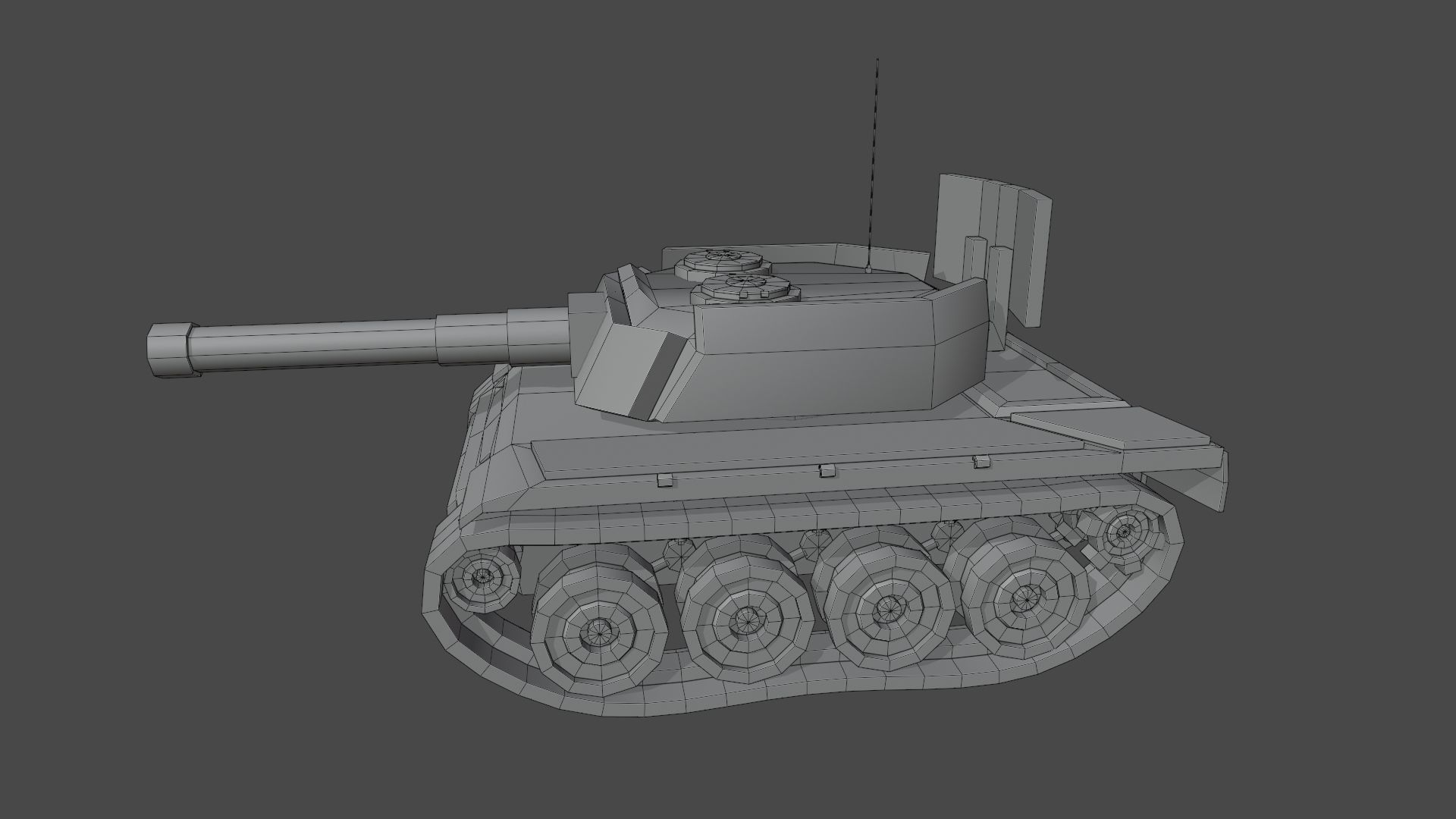 Simple Stylized Tank Low-poly 3D model_9