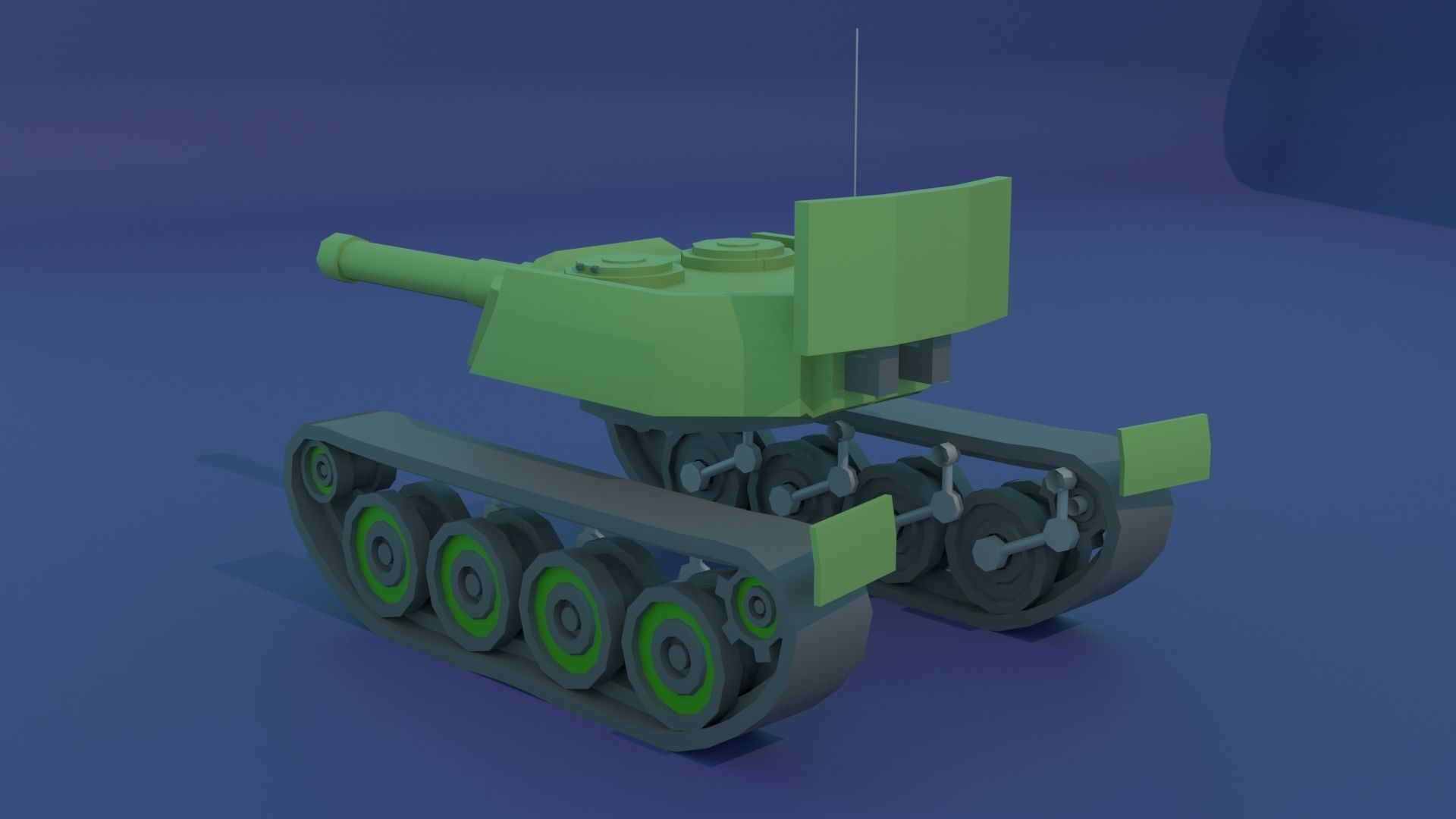 Simple Stylized Tank Low-poly 3D model_23