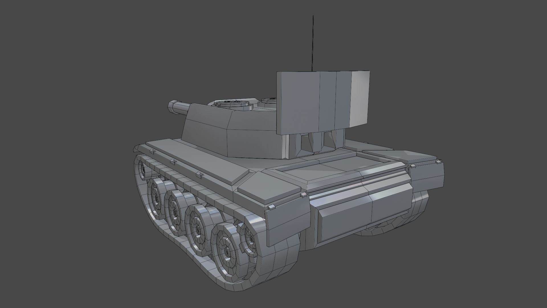 Simple Stylized Tank Low-poly 3D model_15