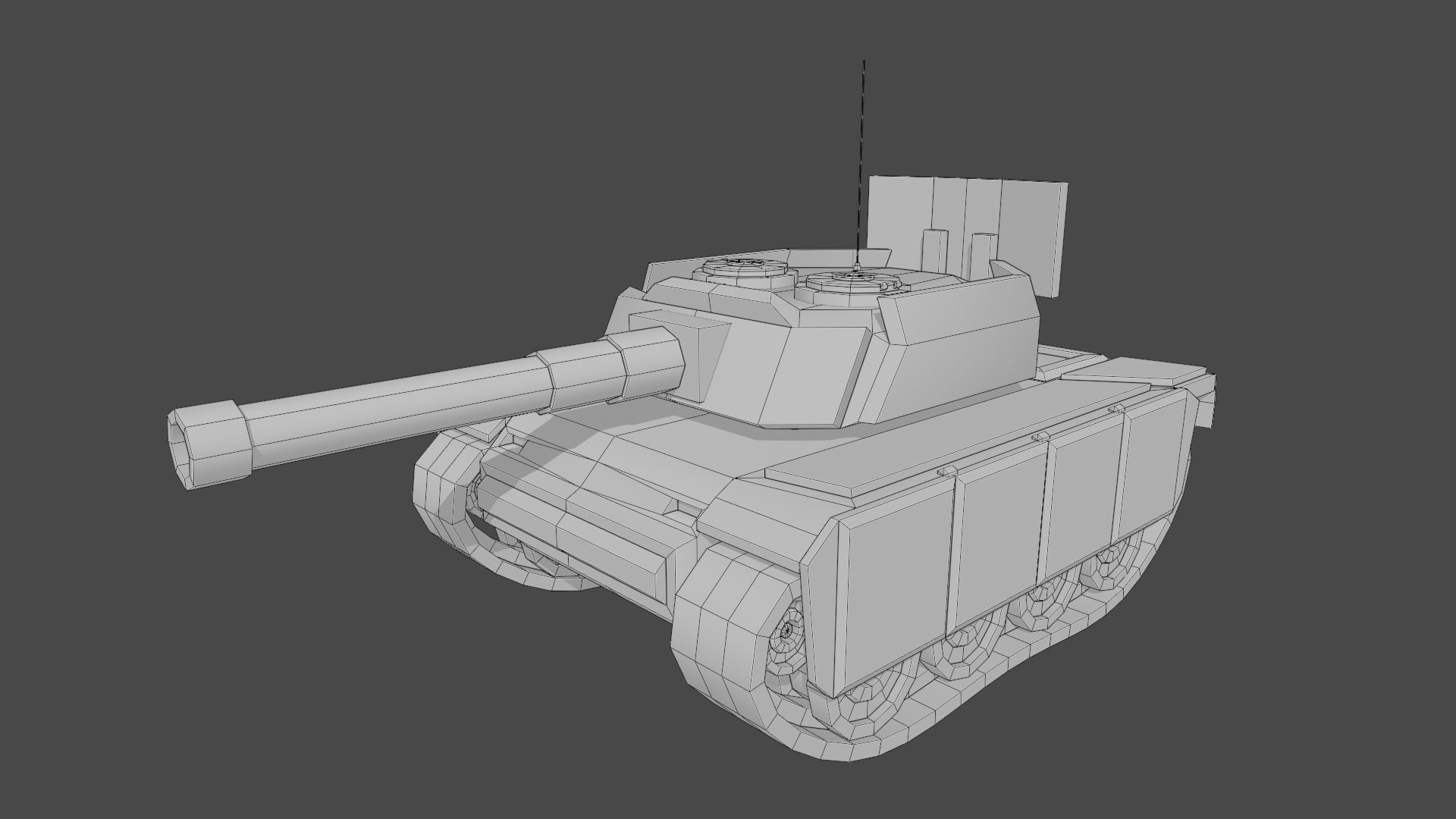 Simple Stylized Tank Low-poly 3D model_5