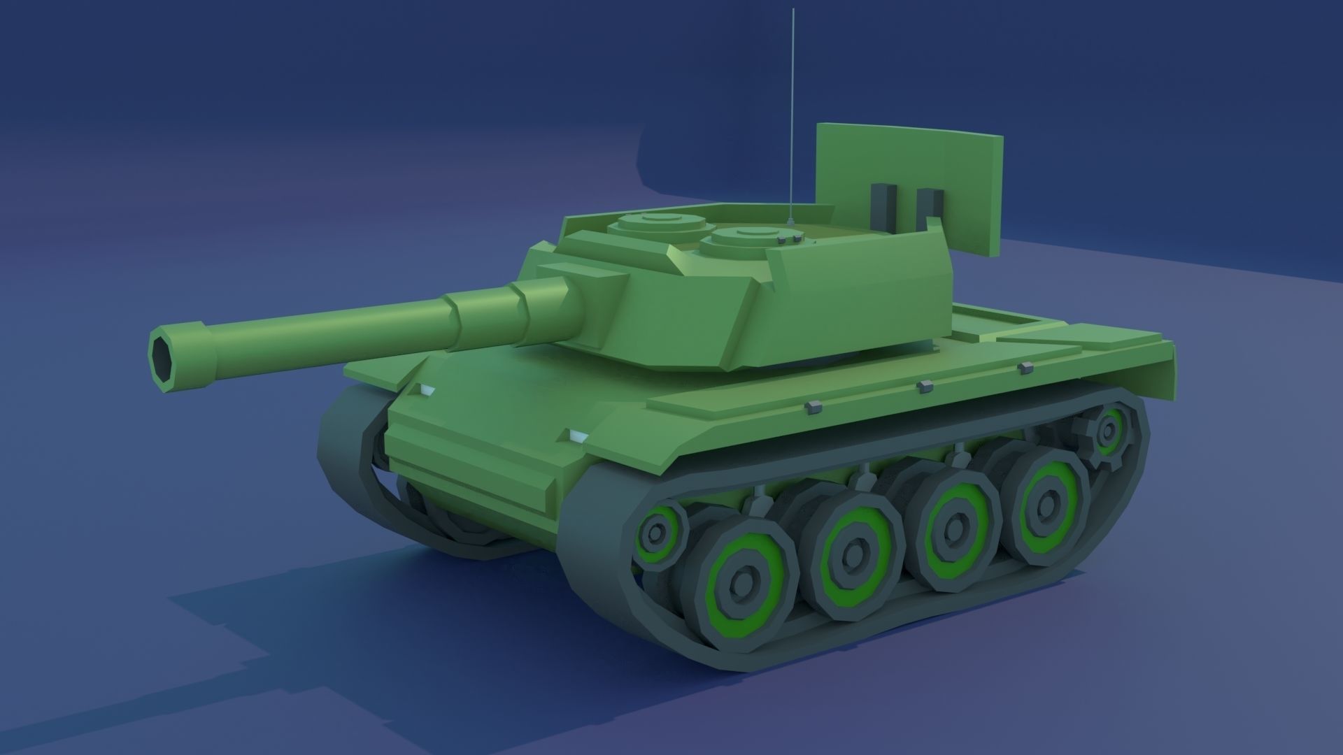 Simple Stylized Tank Low-poly 3D model_12
